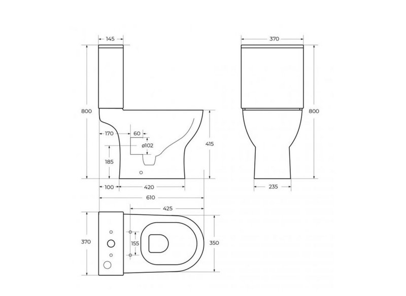 Компакт BelBagno LOUNGE BB045CPR/BB045/051SC безободковый с сиденьем soft close